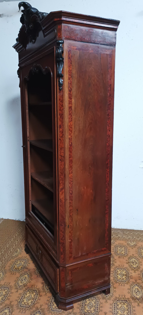 Libreria d'epoca di Napoleone III in radica di cedro