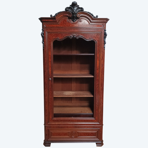 Libreria d'epoca di Napoleone III in radica di cedro