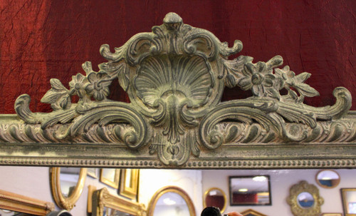 108 X 185 Cm Large Antique Napoleon III Patinated Mirror