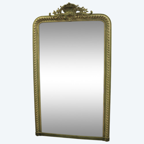 108 X 185 Cm Large Antique Napoleon III Patinated Mirror