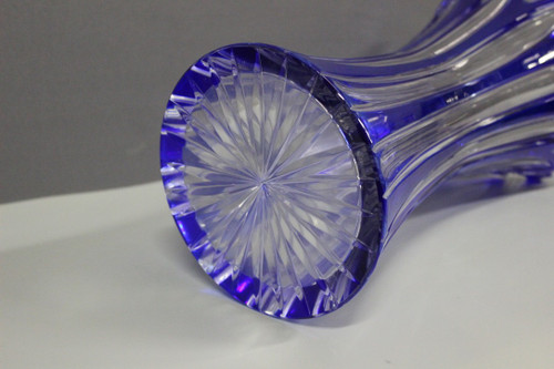 Große böhmische Kristallvase, Modell Lotus, um 1950