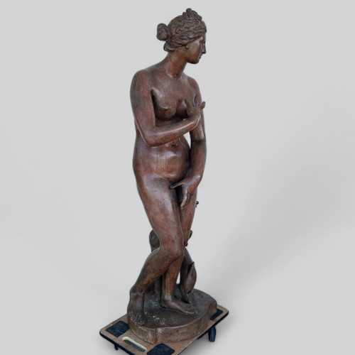 Molto Importante Venere De Medici In Terracotta Di Epoca Antica Del XIX Secolo Altezza 153 Cm