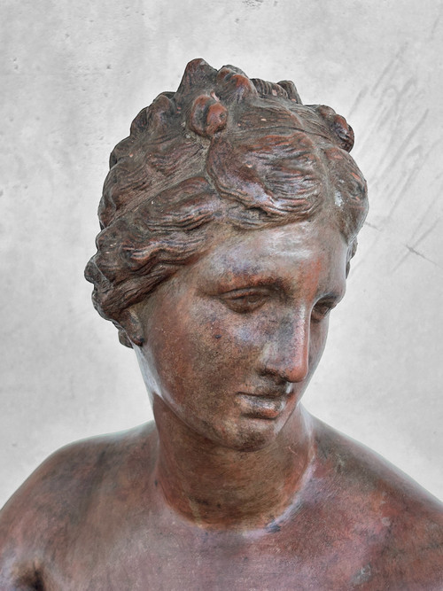 Molto Importante Venere De Medici In Terracotta Di Epoca Antica Del XIX Secolo Altezza 153 Cm