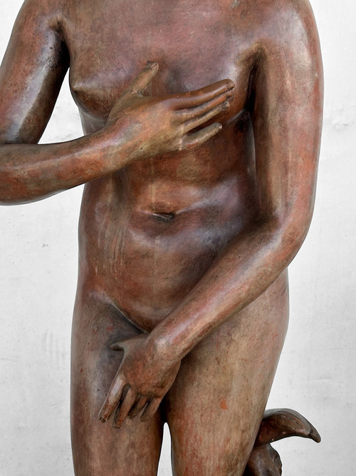 Molto Importante Venere De Medici In Terracotta Di Epoca Antica Del XIX Secolo Altezza 153 Cm