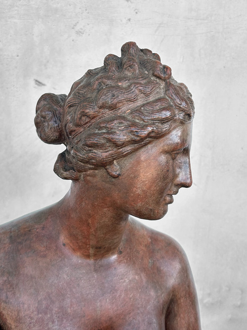 Molto Importante Venere De Medici In Terracotta Di Epoca Antica Del XIX Secolo Altezza 153 Cm