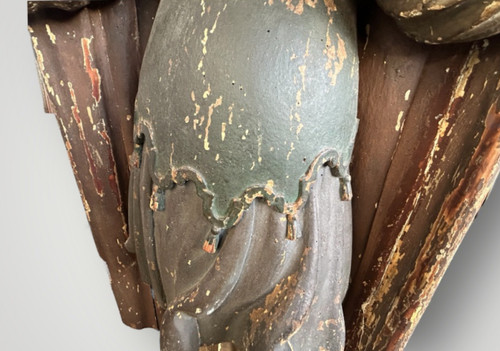 Importante Santo In Legno Policromo Del XVII Secolo - Scultura Religiosa - Santo - H 142 cm