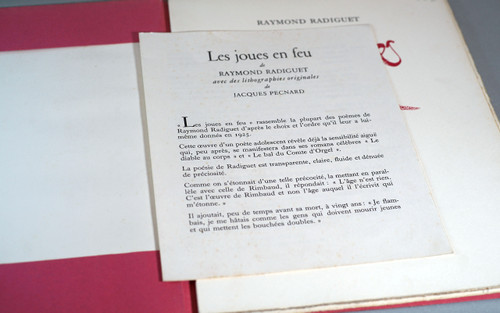 Raymond RADIGUET, " Les Joues En Feu", Curiosa