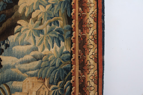  „Aubusson-Wandteppich „Exotische Landschaft mit Pfau und Pagode“ 18. Jahrhundert.“