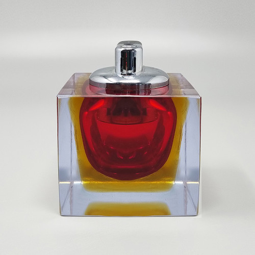Atemberaubendes rotes Tischfeuerzeug aus Murano-Sommerso-Glas aus den 1960ern von Flavio Poli für Seguso