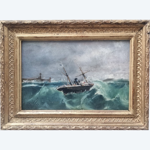 Francisco BLASCO - Boat in a rough sea