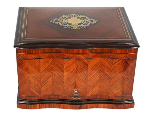 Marquetry cigar cellar from the Napoleon III period