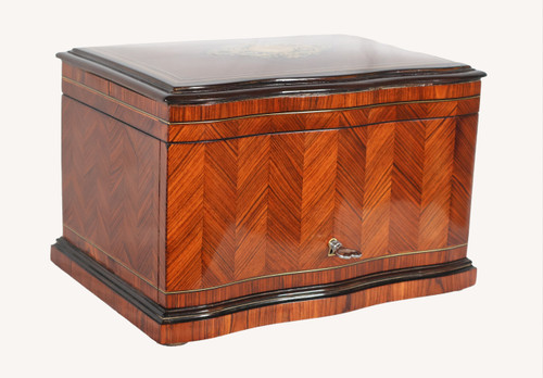 Marquetry cigar cellar from the Napoleon III period