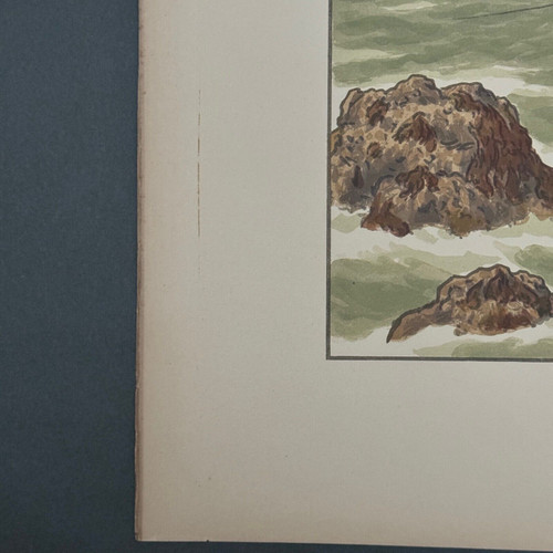 Lithographie par Henri Rivière Au Vent de Noroît - Les Mousses