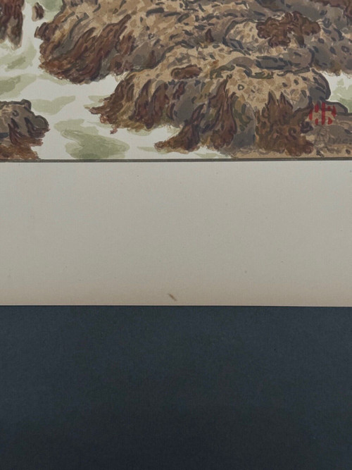 Lithographie par Henri Rivière Au Vent de Noroît - Les Mousses