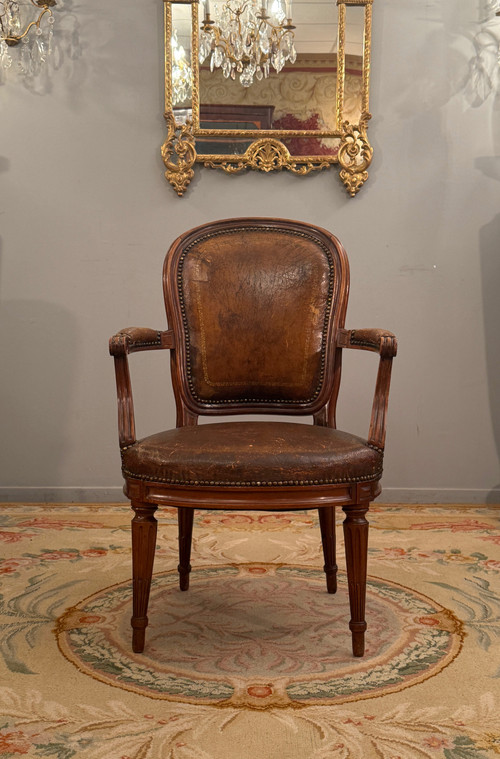 Bürosessel aus Mahagoni aus der Zeit Louis XVI, ca. 1780