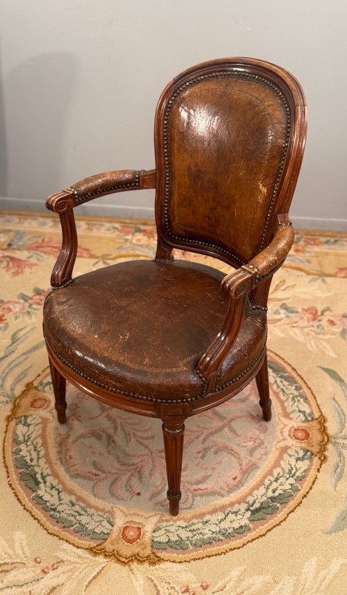 Bürosessel aus Mahagoni aus der Zeit Louis XVI, ca. 1780