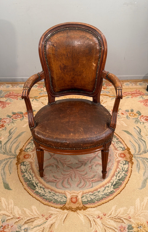 Bürosessel aus Mahagoni aus der Zeit Louis XVI, ca. 1780