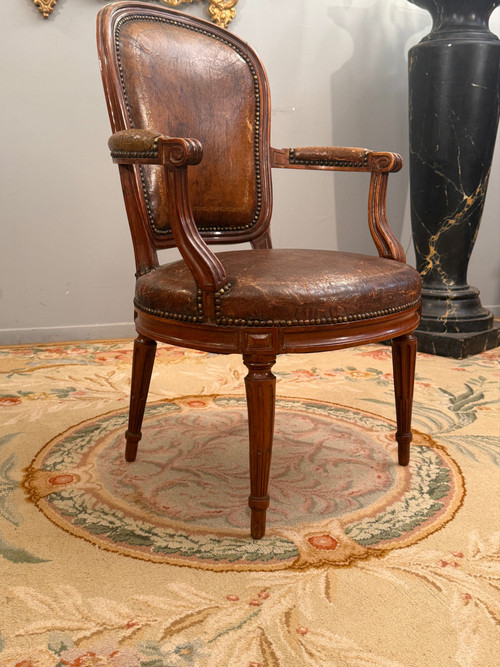 Bürosessel aus Mahagoni aus der Zeit Louis XVI, ca. 1780
