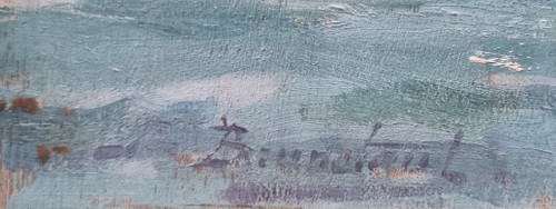 Jules BRUNETAUT - Veduta della corniche di Marsiglia al tramonto
