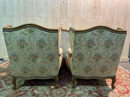 Wohnzimmersofa und ein Paar Sessel im Louis-XV-Stil