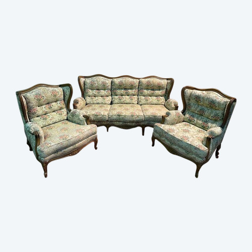 Wohnzimmersofa und ein Paar Sessel im Louis-XV-Stil
