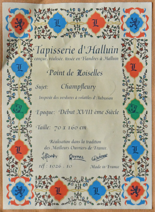 Halluin tapestry “Champfleury” in Loiselles stitch