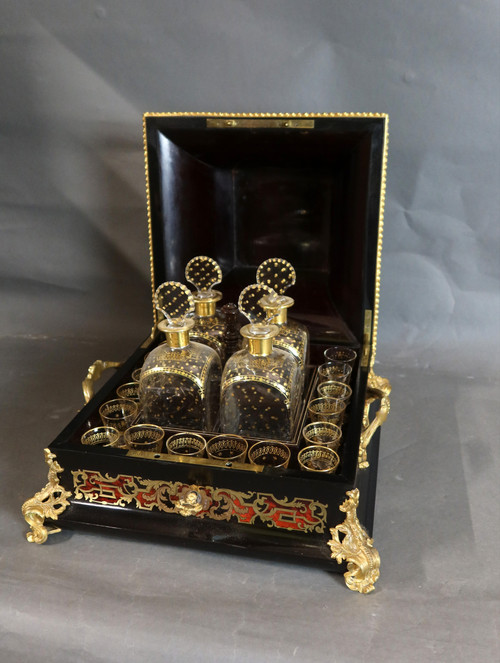Cave à liqueurs style Boulle signée Tahan à Paris