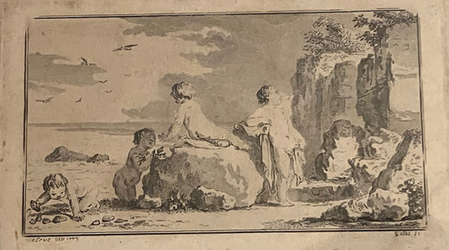 Engraving from the Louis XVI period around 1770-1780 in good general condition