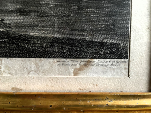 Huile sur toile par suiveur de Francesco CASANOVA,  et gravure réalisée par Le Vasseur,