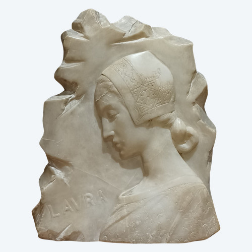 Emilio FIASCHI (1858-1941) LAVRA Sculpture en albâtre Florence Italie