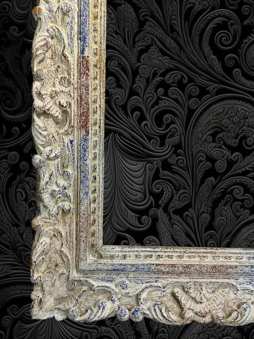 OLD MONTPARNASSE FRAME IN CARVED WOOD WITH PATINA FOR PAINTING 46 cm x 32 cm