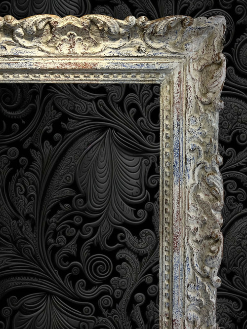 OLD MONTPARNASSE FRAME IN CARVED WOOD WITH PATINA FOR PAINTING 46 cm x 32 cm