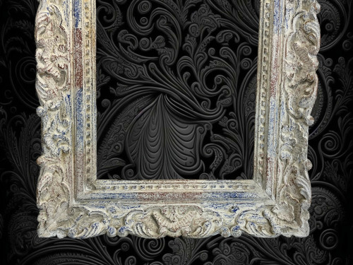 OLD MONTPARNASSE FRAME IN CARVED WOOD WITH PATINA FOR PAINTING 46 cm x 32 cm