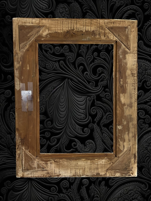 OLD MONTPARNASSE FRAME IN CARVED WOOD WITH PATINA FOR PAINTING 46 cm x 32 cm