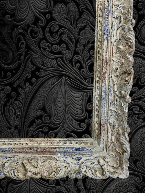 OLD MONTPARNASSE FRAME IN CARVED WOOD WITH PATINA FOR PAINTING 46 cm x 32 cm