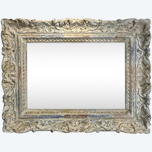 OLD MONTPARNASSE FRAME IN CARVED WOOD WITH PATINA FOR PAINTING 46 cm x 32 cm