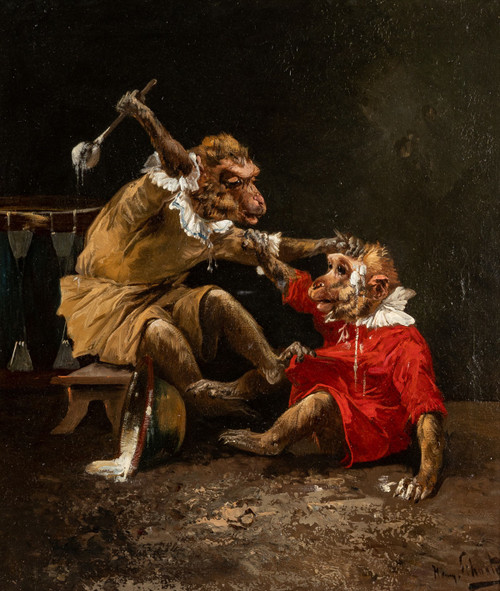 Henry Schouten 1857-1927 – Gesangsdarbietung im Zirkus, Öl auf Leinwand um 1890