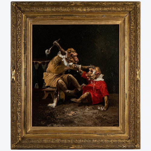 Henry Schouten 1857-1927 – Gesangsdarbietung im Zirkus, Öl auf Leinwand um 1890
