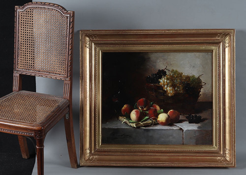 Brunel de NEUVILLE, 88 cm, Still life with fruits, French School
