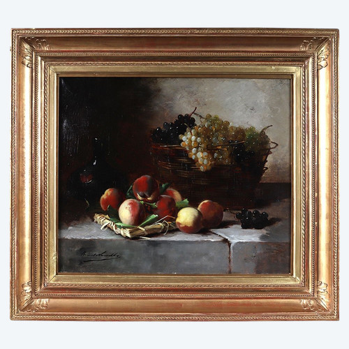 Brunel de NEUVILLE, 88 cm, Still life with fruits, French School