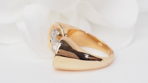 Knotenring aus den 1940er Jahren aus Roségold und Diamanten
