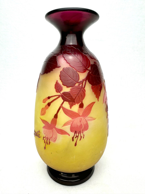 Gallé - Vase with Fuchsia Decor