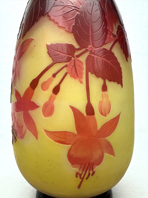 Gallé - Vase with Fuchsia Decor