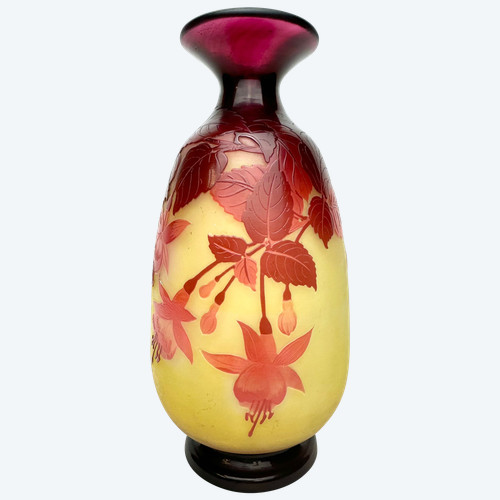 Gallé - Vase with Fuchsia Decor