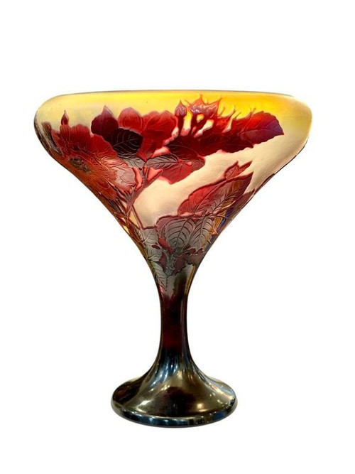 Emile Gallé Coupe "Roses Trémières"