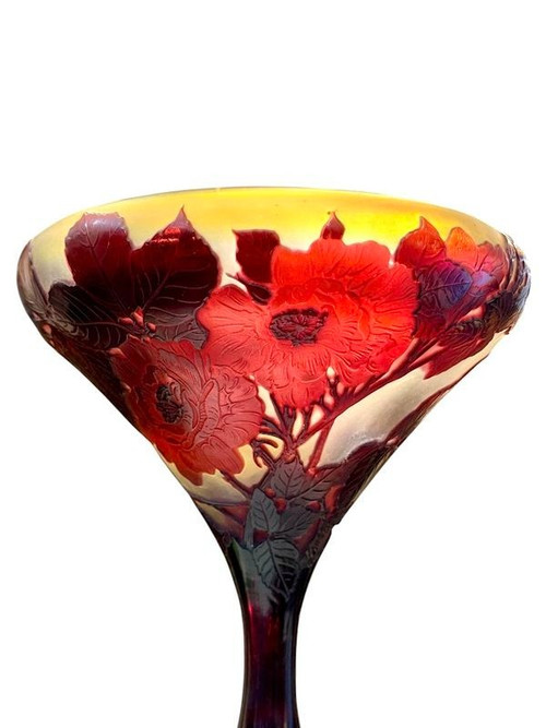 Emile Gallé Coupe "Roses Trémières"