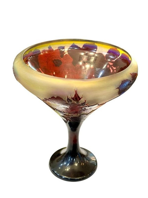 Emile Gallé Coupe "Roses Trémières"