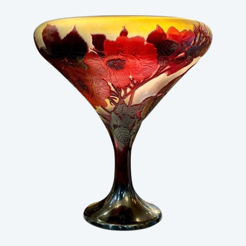 Emile Gallé Coupe "Roses Trémières"