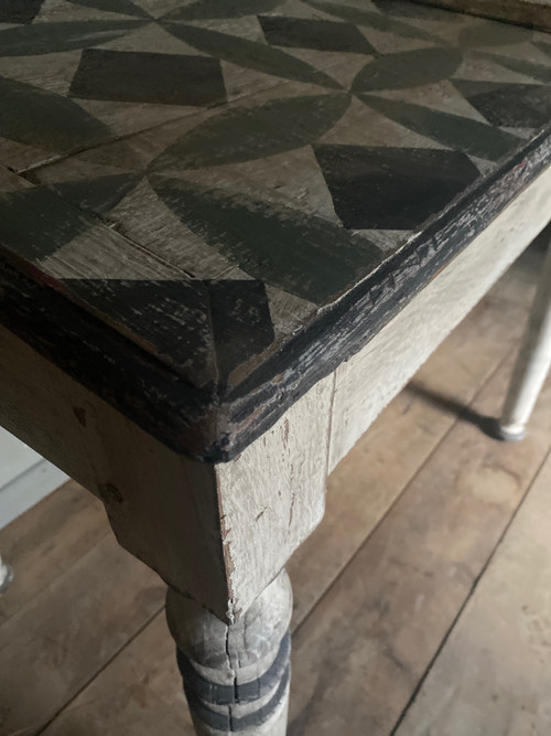 Bureau table à pente datant du 19e siècle patine 