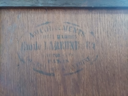Credenza a due corpi Luigi XVI stampata in noce